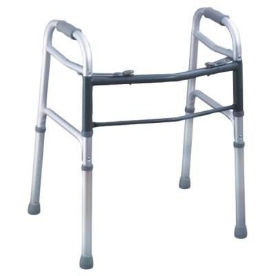 China Adjustable Aluminum Alloy Walker Auxiliary Walking Aid Device And Walker Folding Auxiliary Four-legs For Medical And Elder Disabled Use for sale
