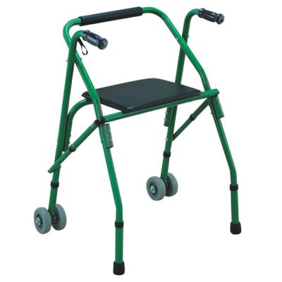 China Auxiliary Portable Walker Walking Aid Folding and Four Adjustable Legs and Wheel Crutch Walking Aid for the Disabled for sale