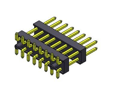 China TIPO dual de SMT de las filas de Pin Header Connector 2.54m m con las clavijas 2*2 PIN To 2*40PIN en venta
