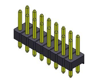 China TIPO dual de la INMERSIÓN de la fila de Pin Header Connector 2.54m m - 2 *2 PIN To 2*40PIN H=2.54MM en venta