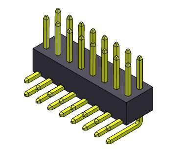 China TIPO YA MONTADO de la sola fila de Pin Header Connector 2.54m m - 2 *2 PIN To 2*40PIN H=4.30MM en venta