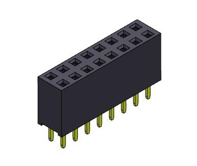 China TIPO dual femenino de la inmersión de la fila del conector 2.54m m del jefe - 2 *2 PIN To 2*40PIN H=8.50mm en venta