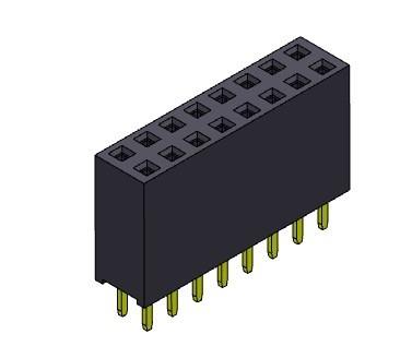 중국 2*40PIN H=11.00mm에 대한 여성 해더 커넥터 2.54 밀리미터 이원적 가로열 딥 타입 2*2PIN 판매용