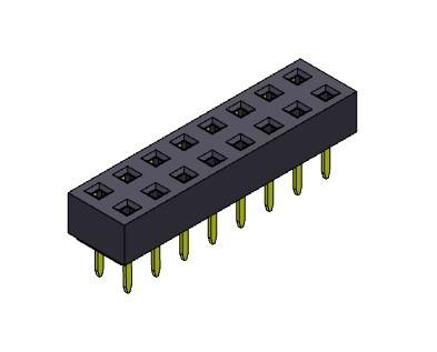 중국 2*40PIN H=3.50mm에 대한 여성 해더 커넥터 2.54 밀리미터 이원적 가로열 딥 타입 2*2PIN 판매용