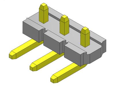 중국 해더 커넥터 5.08 밀리미터 단일 열 R/A 형태 1*2PIN을 1*20PIN H=2.54MM에 핀으로 꽂으세요 판매용