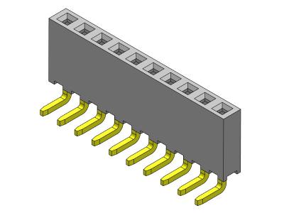 중국 1*40PIN H=6.35mm에 대한 여성 해더 커넥터 2.00 밀리미터 단일 열 R/A 딥 타입 1*2PIN 판매용