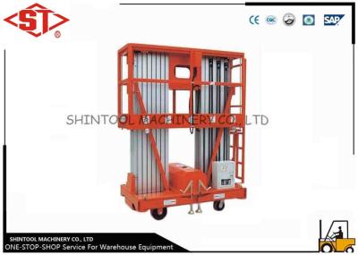 China Plataformas de trabajo ajustables de la altura del palo doble de aluminio para la instalación en el aire en venta