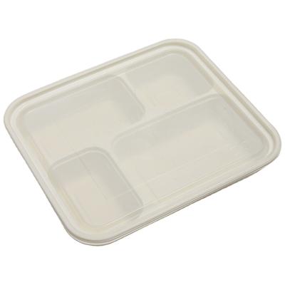 China 100% Disposable PLA Bento Box Takeaway Food Container 4 Compartments Adult Biodegradable Lunch Box With Lids for sale