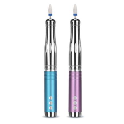China Electric Cordless Speed Adjustable Nail Polisher 20000Rpm Cordless Folder Polishing Pen Manicure Pedicure Mini Nail Drill for sale