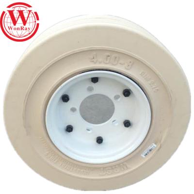 China Rubber And Steel Sccissor Airplane Hijack 3220 Elevator Tires 4.00-8 With Split Rim 3.75 For Sale for sale