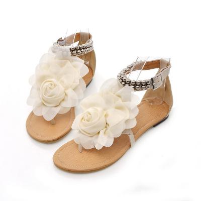China 2021 Fashion Hot Selling Big New Trend Flower One Line Slippers Sandals Flat Slides for sale