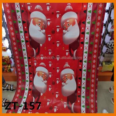 China Oilproof Plastic PVC Tablecloth Christmas Table Cover In Roll Rectangle Fitted Table Cover for sale