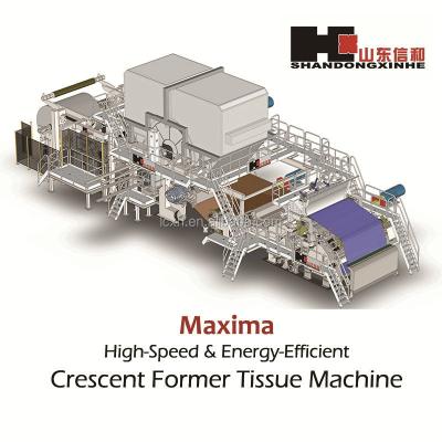China 3500/1000m/min High Speed Crescent Former Facial Tissue Paper Making Machine 30-50t/d for sale