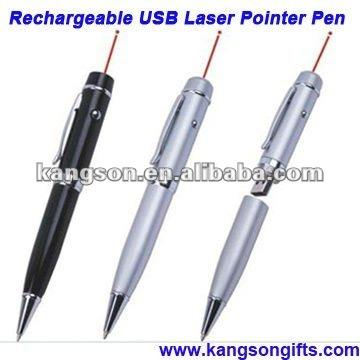 China Laser Pen With USB Reader 3 in 1 USB Rechargeable Laser Pointer Pen with 1GB/2GB/4GB/8GB/16GB Flash Memory for sale