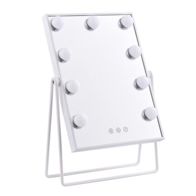 China Factory Sales Hollywood Lighted Makeup Mirror Lighted Vanity Makeup Mirror Customized Size for sale