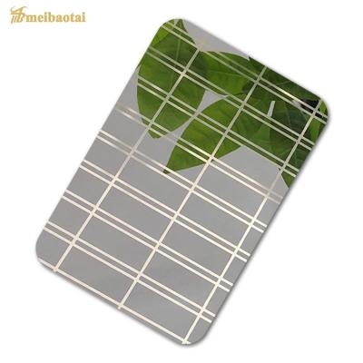 China SS304 201 Mirror Etched Stainless Steel Sheet Decoration Plate Thickness 0.8 1.0 1.2mm for sale
