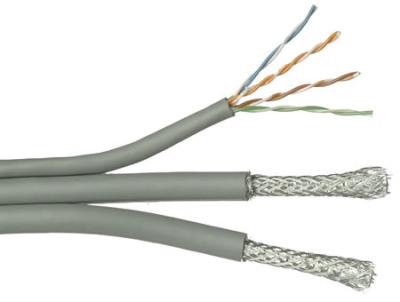 China RG6BC com cabo de Lan de 26AWG UTP CAT5E, 75 cabo do ohm CAT5E para o Ethernet do gigabit à venda