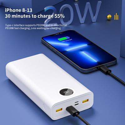 Κίνα 30000mAh Power Bank Μαύρο λευκό με PD22.5W τύπου C έξοδο για καθολική συμβατότητα προς πώληση