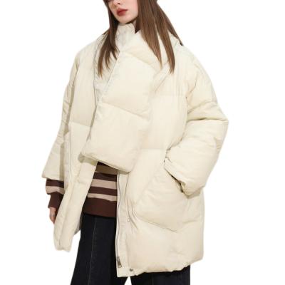 China Waterproof OEM Womens Winter Jackets Coats Custom Elastic Cuffs Cropped Padded Puffer Jacket For Women Custom Windproof Down Jacket Women for sale