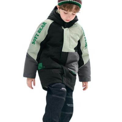 China Sustainable OEM Kids Winter Jackets Coats Custom Elastic Cuffs Cropped Padded Puffer Jacket Custom Windproof Down Jacket For Boys for sale