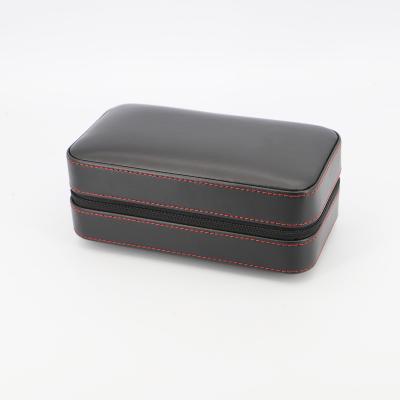 China Morden Humidor Luxury Portable Cedar Humidor Plug 6 Wooden Cigars Waterproof Cigar Leather Accessories for sale
