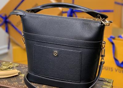 China Kleines Genunie-Schwarzes, das 25cm Rindleder-Eimer-Taschen-Griff zeichnend druckt zu verkaufen