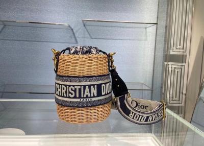 China Straw Sloping Cross Wicker Woven-Luxuseimer-Tasche für Sommer zu verkaufen
