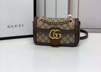 中国 肩のブラウン1つの贅沢なチェーン袋、傾けられた十字の金属チェーン袋 販売のため
