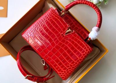 China Krokodil-Haut-Tasche hohes Capicity Damen-Taurillon Leather Trapezoid zu verkaufen