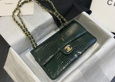 China Klassische Art grüner quer- Leichensack Croc, 25.5cm Krokodil-Haut-Umhängetasche zu verkaufen