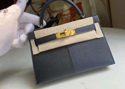 China Handgemachte Kuh lederne Palmprint-Marken-Handtasche mit Metallschnallen-Schließung zu verkaufen