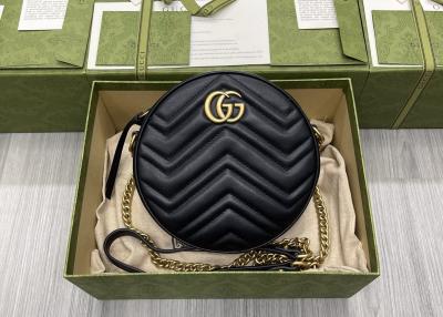 China Wellen-weiche lederne 18.5cm Länge GG Marmont der runden Voll-Leder-Ketten-Taschen- zu verkaufen