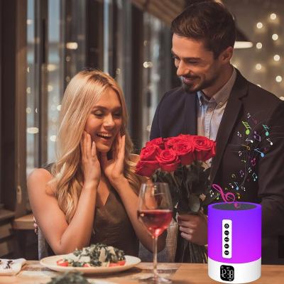 China Best Gift MUSKY DY29S 5 Touch Music Control In 1 Bedside Tooth Lamp Blue Speaker Night Lights With Digital Calendar Alarm Clock DY29S/DY29S With Remote Control for sale