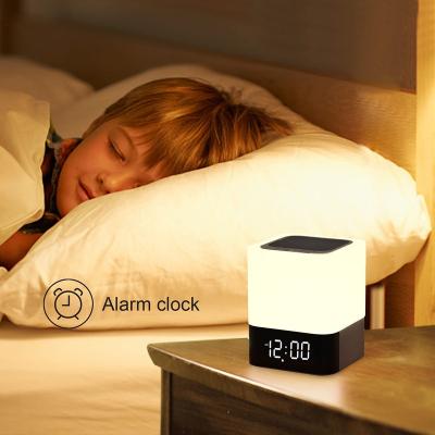 China Phone Function DY28P MUSKY Led Night Light Alarm Clock Bedside Lamp Radio Blue Tooth Speaker for sale