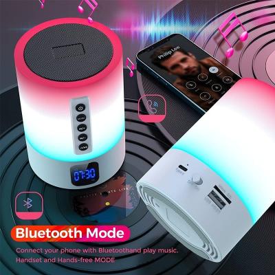 China New Portable Smart Phone Speaker BT Radio Function Mini Player Touch Pat Light Colorful Led Night Light Bedside Table Lamp For Better Sleeps for sale