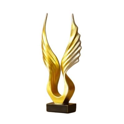 China Europe Home Decoration Large eagle sculpture ornaments New Metal golden animal eagle statue desk furnishing for sale