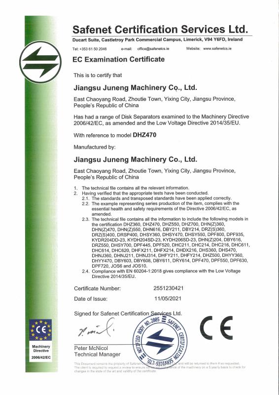 CE - JUNENG MACHINERY (CHINA) CO., LTD.