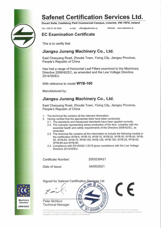 CE - JUNENG MACHINERY (CHINA) CO., LTD.