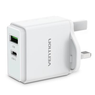China Universal Vention Dual Port 18W Charger For Apple Samsung Power Bank USB Charger Palladium Fast Wall Charger for sale