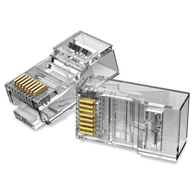 China audio & 50/Pack 1U Chip Ethernet Gold Plated Connector 8-Pin Video Cat 5e UTP RJ45 High Speed Unshielded Modular Jack for sale