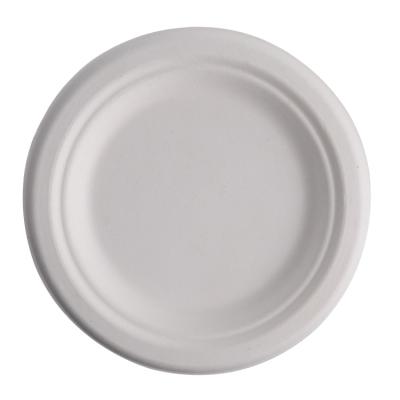 China Disposable Eco Friendly 100% Biodegradable Sugarcane Fiber Bagasse Round Dish for sale