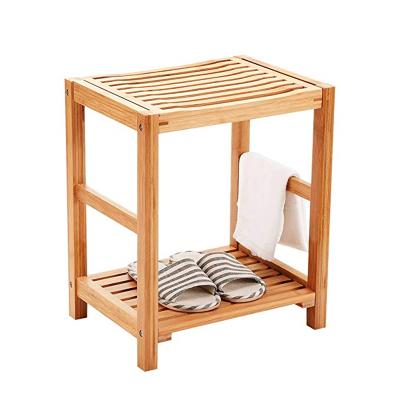 China Modern Bamboo Meditation Shoe Rack Bench Bathroom Storage Stool for Outdoor Garden and Indoor Living Room for sale