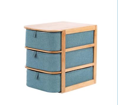 China Drawer Viable Type Storage Drawer Jewelry Bamboo And Wood Dressing Table Tissue Finishing Box for sale