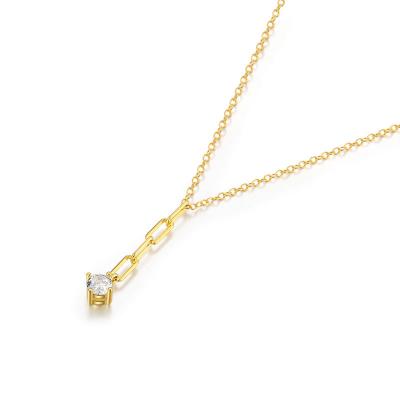 China Fine Zircon 925 Sterling Silver FASHIONABLE Geometric Clavicle Chain Pendant Necklaces Jewelry Gold Plated Necklaces for sale