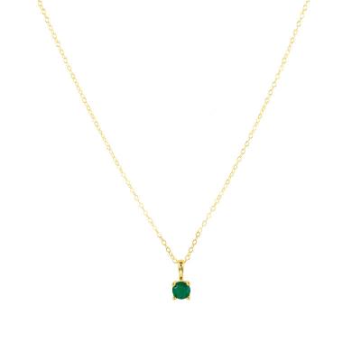 China FASHIONABLE Jewelry Simple Round Zircon Necklace Pendant 925 Sterling Silver Gold Plated Chain Necklaces For Women for sale