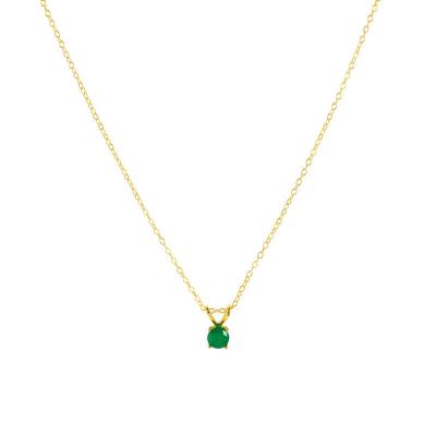 China TRENDY 925 Sterling Silver Multicolor Cubic Zirconia Pendant Gold Plated Chain Necklace Fashion Jewelry Necklaces For Women for sale