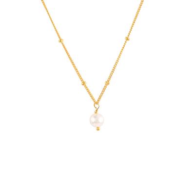 China FASHIONABLE Simple Chime 925 Sterling Silver Beads Pendant Necklace Gold Plated Fine Jewelry Necklaces For Women for sale
