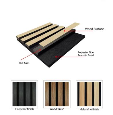 China High Quality Sound Absorption Wall Panels MDF Akupanel Wood Slatted Wall Acoustic Panels For Interior Decoration for sale