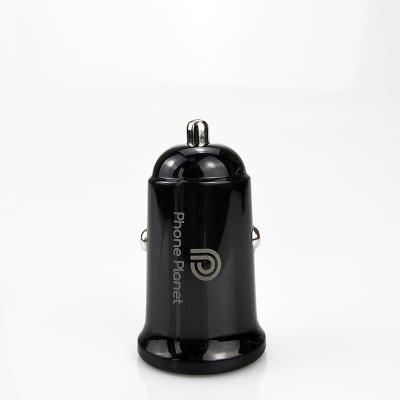 China Universal 2021 Universal 5V 2.4A Aluminum Fast Mobile Phone Car Charger Portable Dual USB Car Charger for sale