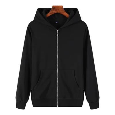 China Anti-pilling 100% Cotton US Size DIY Custom Embroidered Black Zip up Hoodies for Men Winter Hoodie Custom Printing for sale